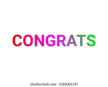 Congrats Colorful Typography Isolated On White Stock Illustration ...