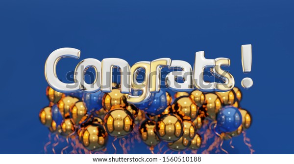 Congrats You Win 3d Congratulation Banners Stock Illustration 1560510188