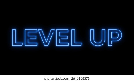 Congratulation! Level up text illustration background.