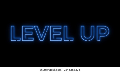 Congratulation! Level up text illustration background.