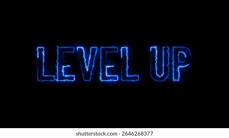 Congratulation! Level up text illustration background.