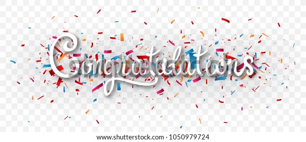 Congratulations Banner Isolated On Transparent Background のイラスト素材 1050979724