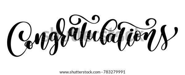 Congratulations Calligraphy Lettering Text Card Template のイラスト素材