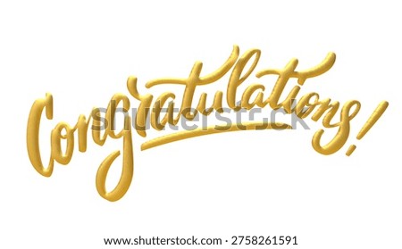 Congratulations Gold 3D Script Text Render
