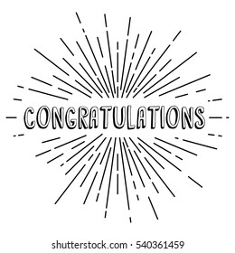 congratulations greetings sunrays retro theme