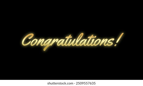 Congratulations hand drawn lettering gold text on black background. Congratulations stylish pattern - Powered by Shutterstock