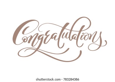 Congratulations Hand Lettering Calligraphic Greeting Inscription Stock ...