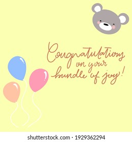 Congratulations On Your Bundle Joy Printable Stock Illustration ...