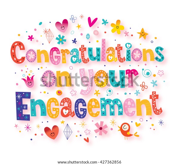 Congratulations On Your Engagement Greeting Card のイラスト素材