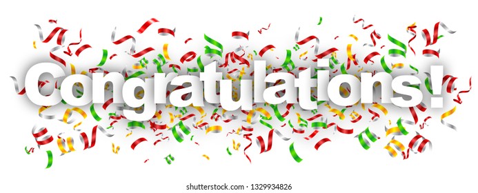 Congratulations White Background Stock Illustration 1329934826 ...