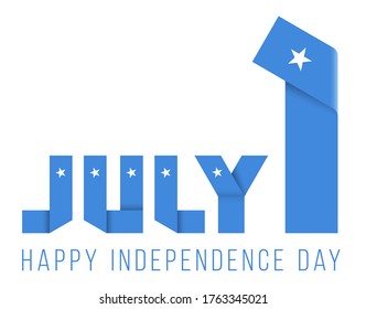 Congratulatory design for July 1, Independence Day of Somalia. Text made of bended ribbons with somalian flag elements. 3d illustration isolated on white background. - Powered by Shutterstock