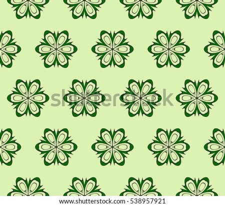 Congratulatory ornament seamless execution in the form of floral pattern. raster copy. Green color. For holiday cards design, fashion design, interior design, graphic arts
