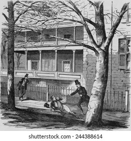 Congressman Daniel E. Sickles (1817-1914), Murdering His Wife's Lover, Philip Barton Key. Acquitted By Reason Of Temporary Insanity, The First Time This Defense Was Successfully Used. Feb 27, 1859.