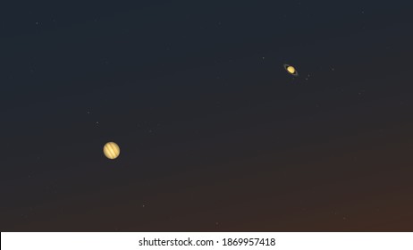 Conjunction Of Jupiter And Saturn On December 21st (2020).