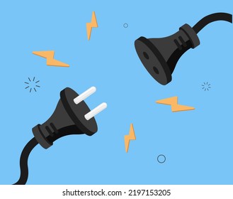 Connect Disconnect Cartoon Style Illustration Futuristic Stock ...