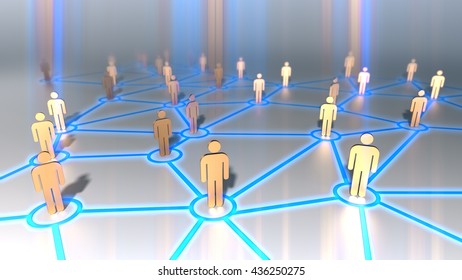 connecting people,social network symbol.3D rendering. - Shutterstock ID 436250275