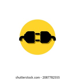 Connecting plug and electrical extension cable illustration icon