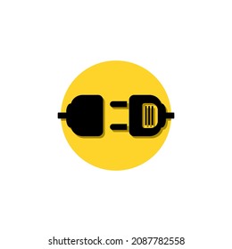 Connecting plug and electrical extension cable illustration icon