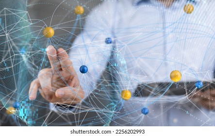 connection data cloud holding in hand