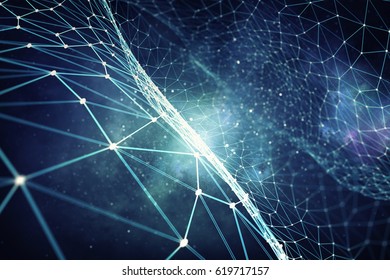 Connection and interaction concept . Mixed media