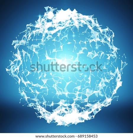 Connections and datas exchanges over the planet Earth on blue background 3D rendering