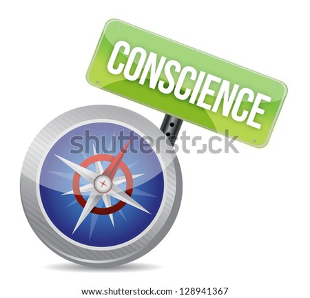 conscience Glossy Compass illustration design over white