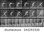 Consecutive images of a man running. From Eadweard Muybridge