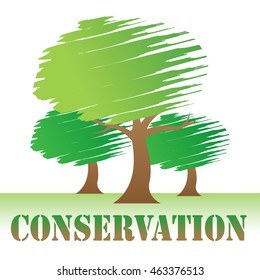 Conservation Trees Showing Earth Friendly And Nature