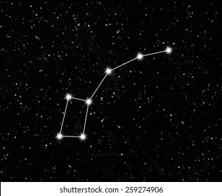 Constellation Little Dipper Against The Starry Sky