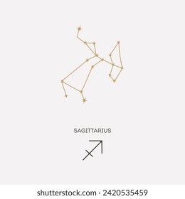 Constellation Sagittarius illustration. Sagittarius constellation astrological drawing - Powered by Shutterstock