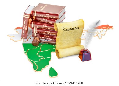 Constitution Of India Concept, 3D Rendering