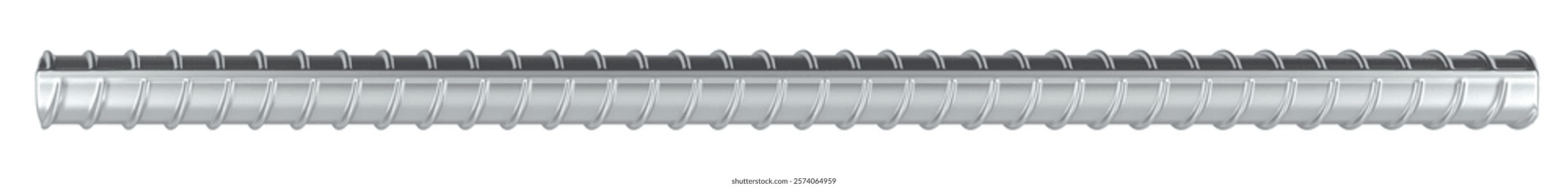 Construction armature bar, 3D rendering isolated on white background