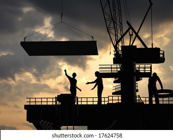 Construction of a building on a background of the sky - Powered by Shutterstock