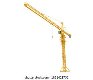 Construction crane isolated on white background. 3d rendering - illustration