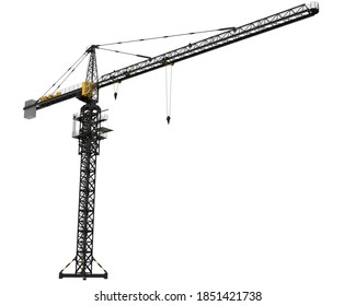 Construction crane isolated on white background. 3d rendering - illustration