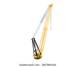 Construction crane isolated on white background. 3d rendering - illustration