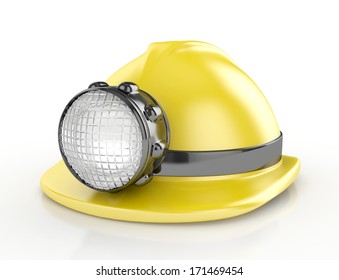 Construction Helmet With Headlamp