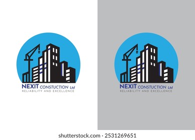 Construction logo for building, real estate, and construction companies Nexit construction  - Powered by Shutterstock