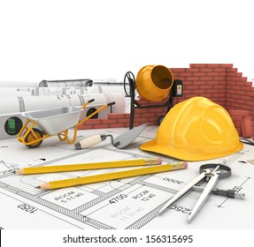 construction plan in roll