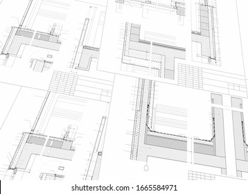 Construction Project Made Using New Design Technologies By The Best Designers And Architects. Pay Attention To Detail. New Design Possibilities. Drawing On Paper