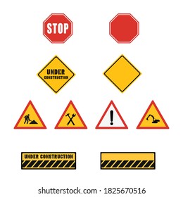 Construction Repair Warning Signs Stock Illustration 1825670516 ...