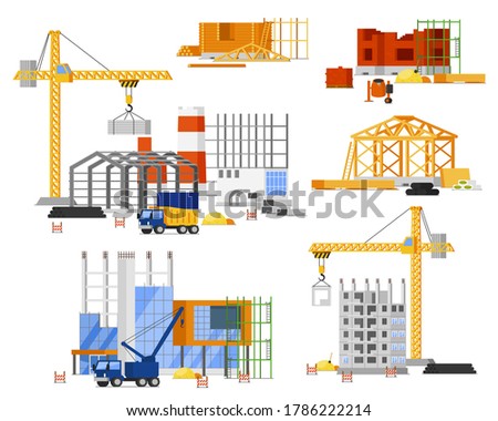 Similar – Image, Stock Photo Scaffolding Building construction Commercial construction Housing construction with sunbeams