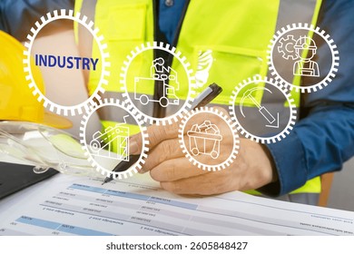 Construction and system engineers sit in their offices and check budgets and present budgets for projects.