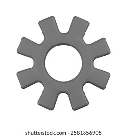 Construction teamwork engineering tools gears 3d icon sign or symbol illustration mockup