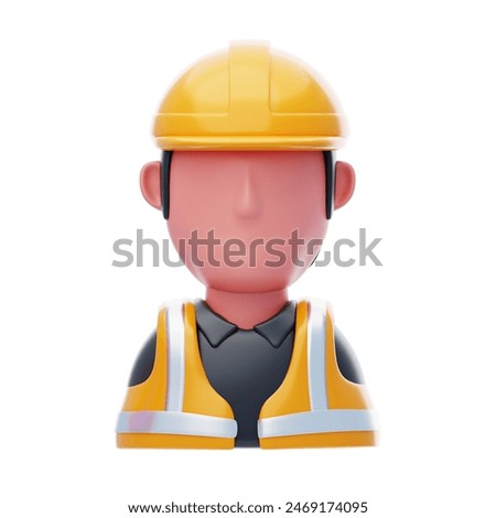 Construction Worker 3D Icon. Worker 3D Icon