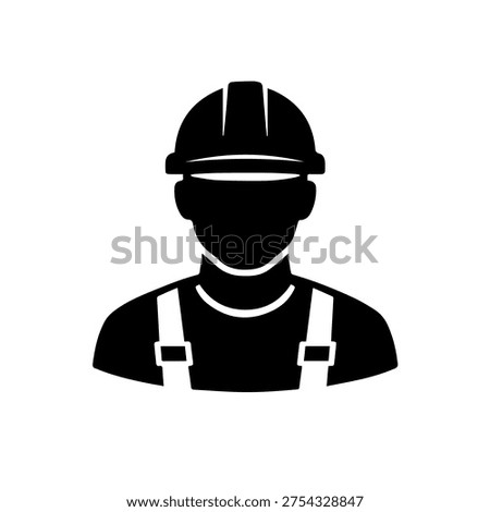 Construction Worker Icon – Builder Engineer Helmet Silhouette