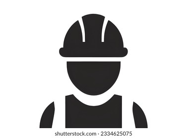 construction worker vector icon black silhouette isolated, worker day icon, labour day icon vector, construction worker helmet silhouette, engineer helmet icon vector, labour day vector, technician - Powered by Shutterstock