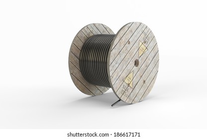 Construction wrapped rope isolated on white background