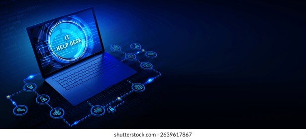 IT consultant presenting tag cloud about information technology. 3d illustration