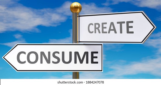 consume-create-different-choices-life-pictured-stock-illustration